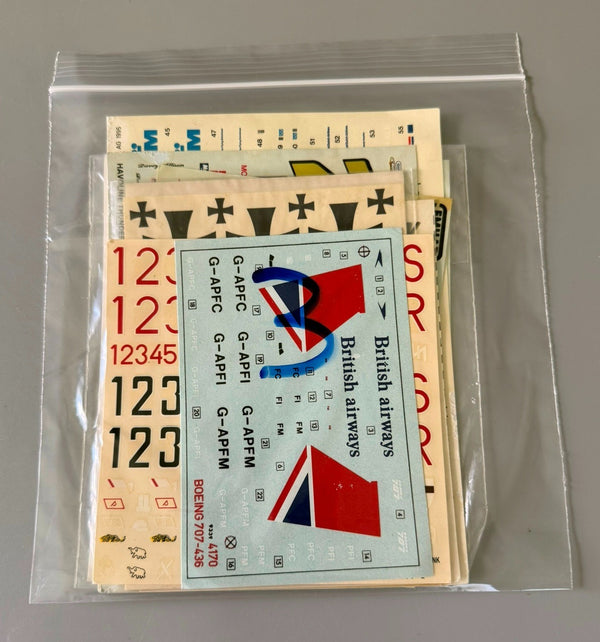 Vintage Plastic Model Kit Decal Sheets Lot of 10 Assorted. #3