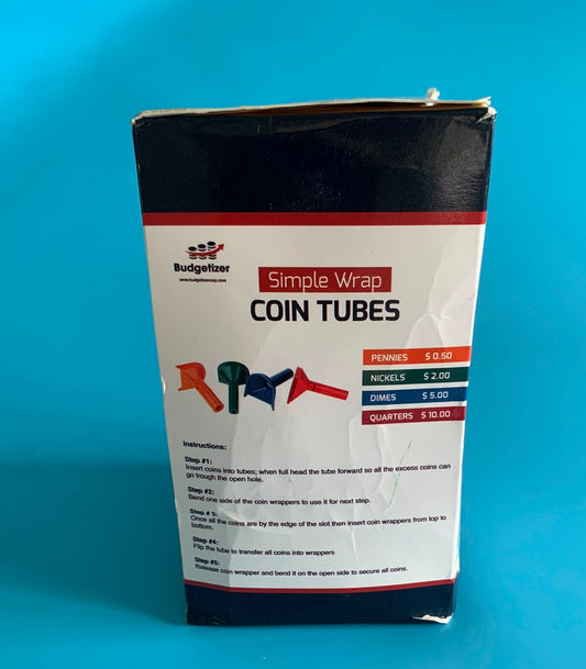 Budgetizer Coin Storage & Sorter Tubes 4 Color
