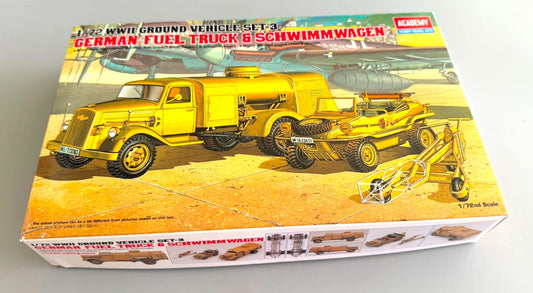 Academy 13401 German Fuel Truck & Schwimmwagen 1/72 WWII Military Model Kit