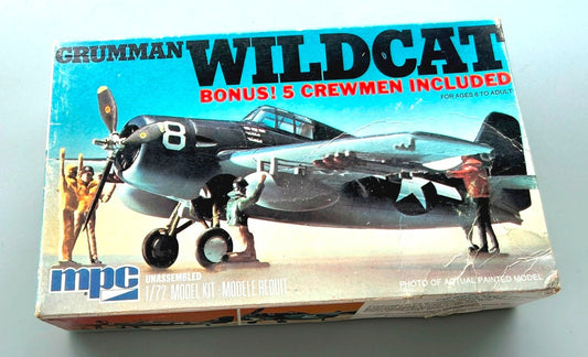 MPC Grumman Wildcat 1/72 Aircraft Model Kit Bonus 5 Crewmen 2-0113