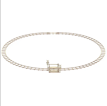 Wooden City 3D Wooden Train Puzzle Round Railway + Crossing