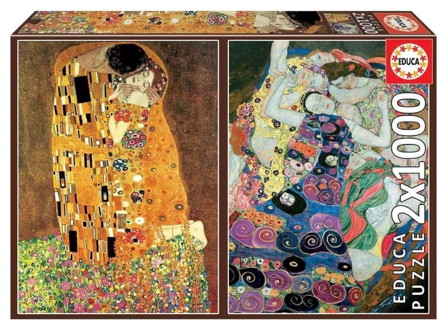 Educa The Kiss & The Maiden by Gustav Klimt 2 x 1000 Piece Puzzles - 18488