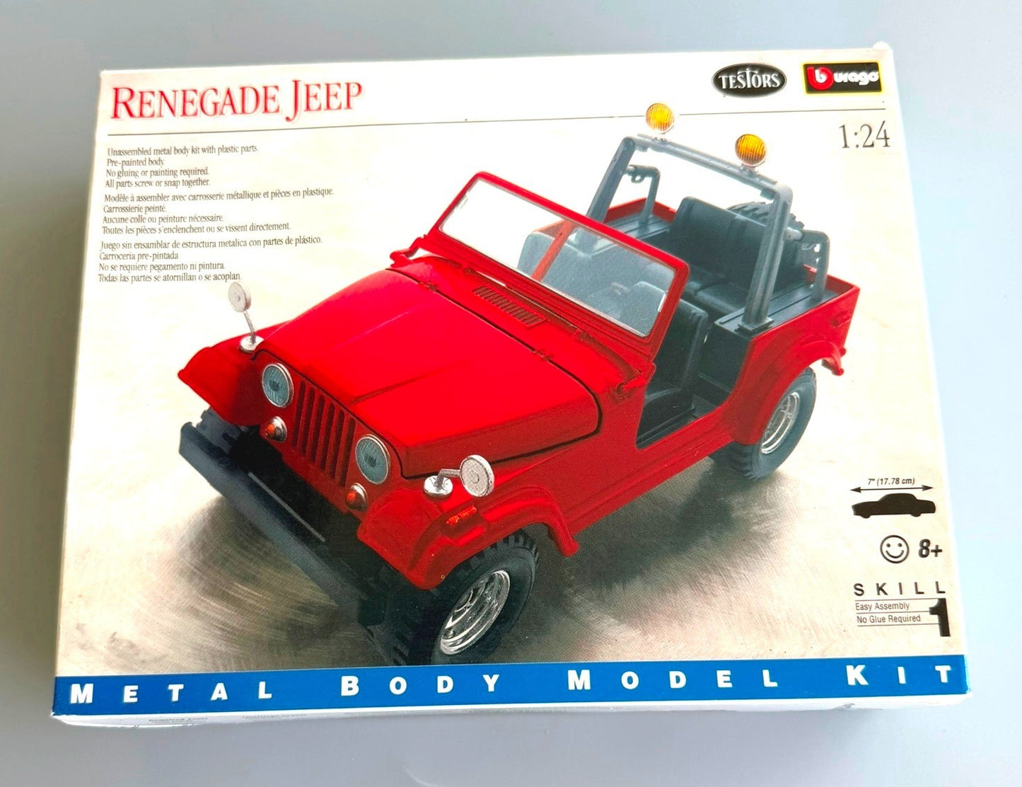 Testors Bburago Renegade Jeep 1/24 Metal Body Model Kit No 174