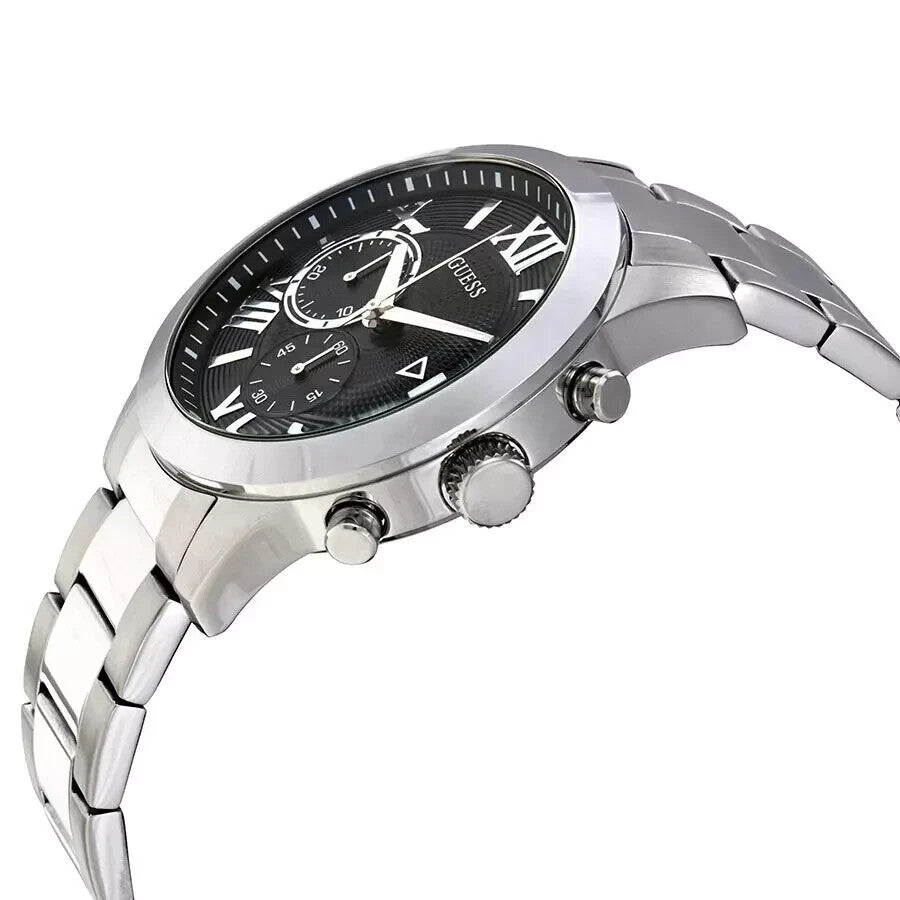 Guess Men's Classic Chronograph Black Dial Watch - W0668G3 NEW