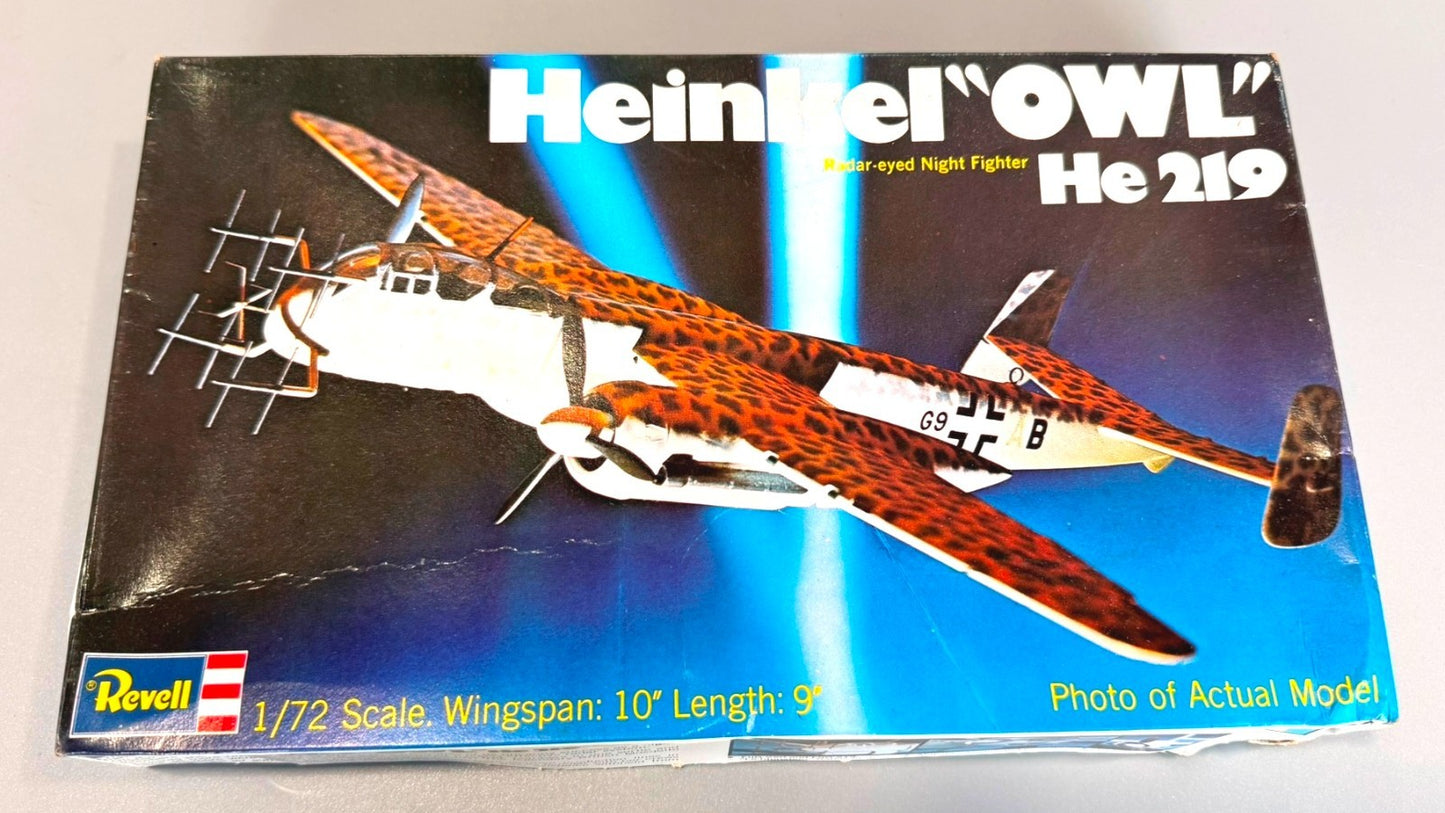 REVELL HEINKEL HE 219 "OWL" RADAR-EYED NIGHT FIGHTER 1:72 SCALE MODEL KIT H-160.
