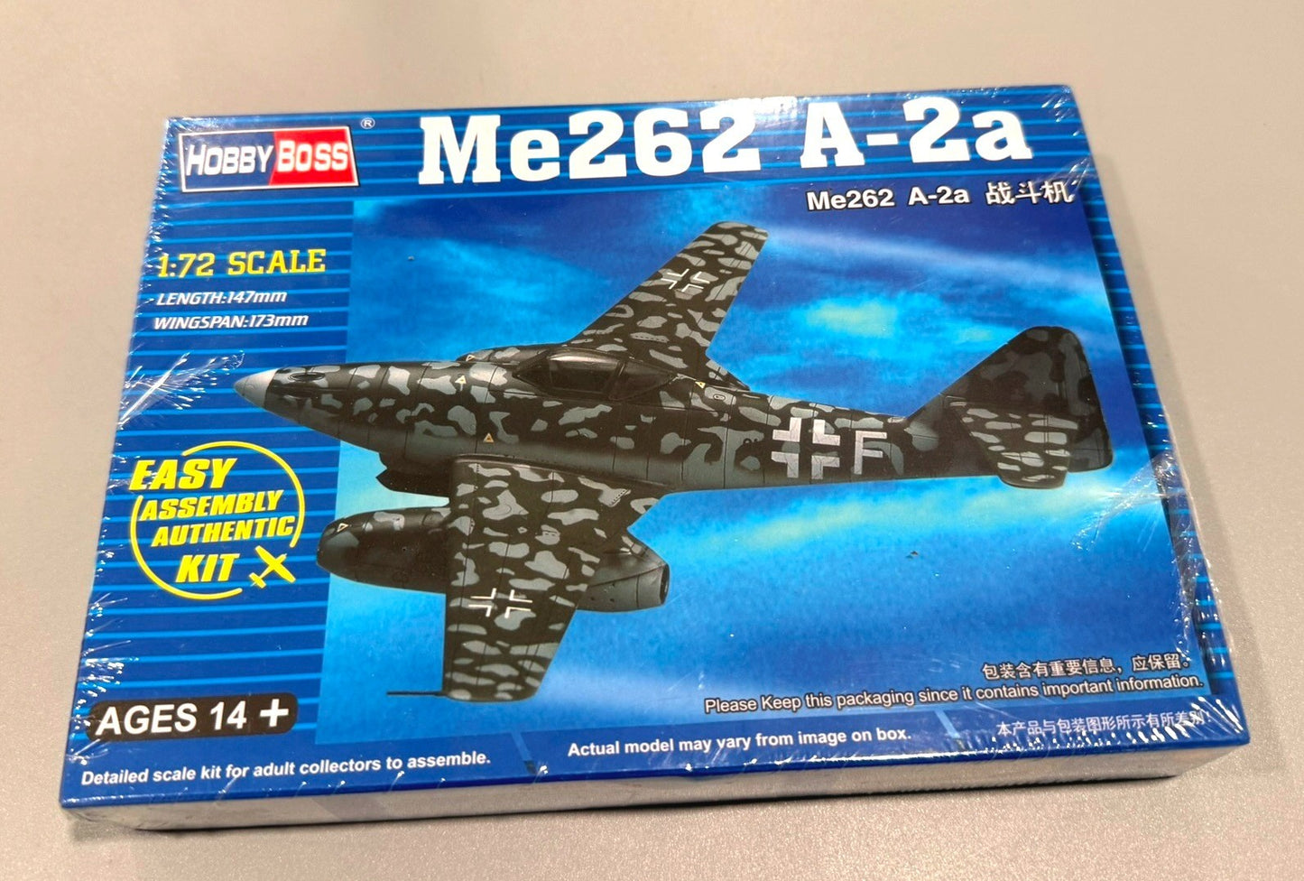 HOBBY BOSS. Me262 A-2a. 1/72 SCALE. KIT. No. 80248.