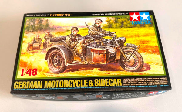 Tamiya German Motorcycle & Sidecar 1/48 Military Miniature Model Kit No.MM 78