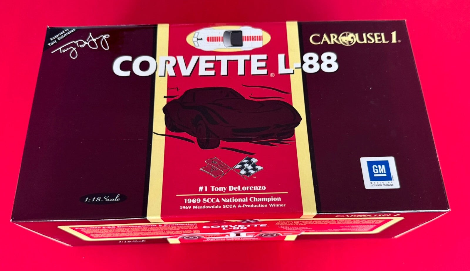 CAROUSEL 1. CORVETTE L-88. #1 TONY DELORENZO. 4604. 1/18 SCALE.