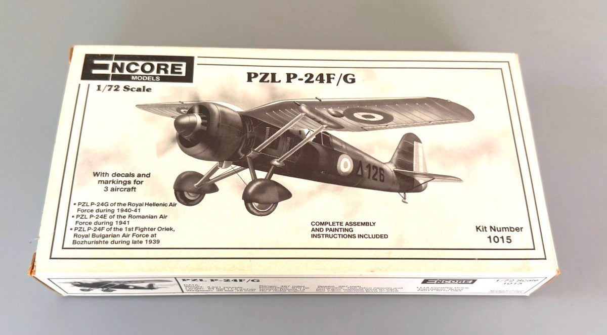 Encore Models PZL P-24F/G Fighter 1/72 Scale Model Kit 1015 WWII Aircraft