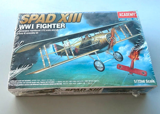 Academy SPAD XIII WWI Fighter 1/72 Scale Model Kit No 12446 Factory Sealed