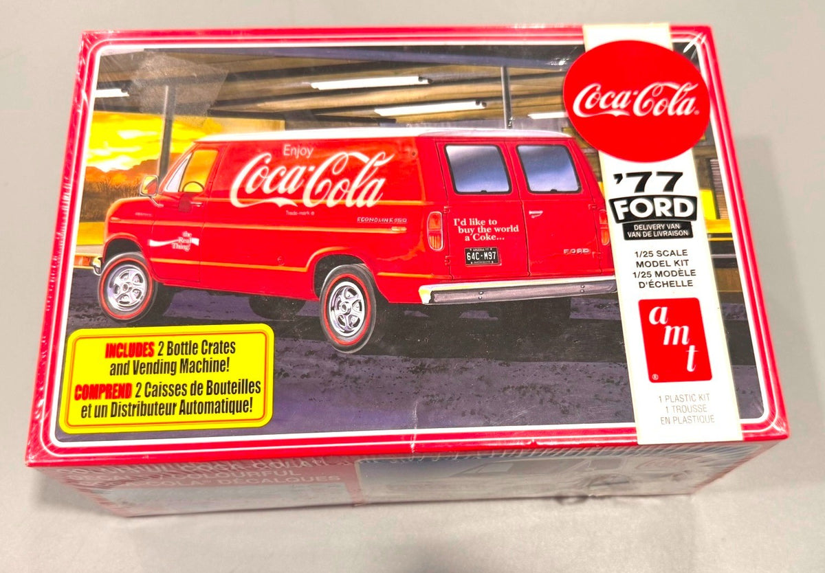 AMT Coca Cola 1977 Ford Delivery Van 1/25 Scale Model Kit Dolly 1173M