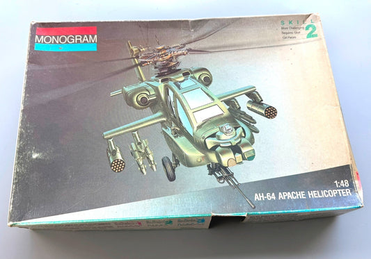 Monogram AH-64 Apache Helicopter 1/48 Scale Model Kit No. 5443 Vintage