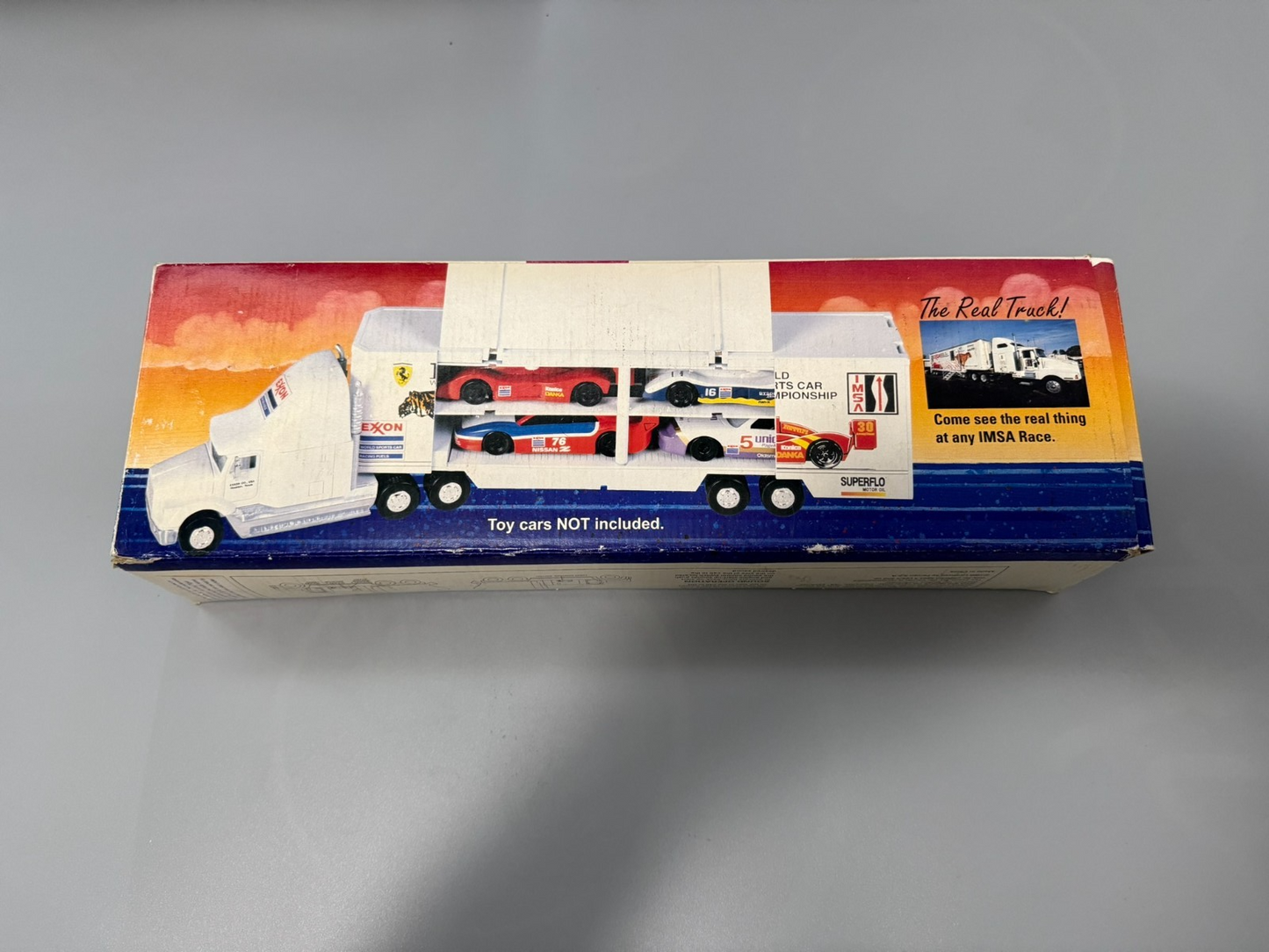 Exxon 1995 Race Car Carrier Truck w/ Cars 4th Series IMSA Ferrari Set