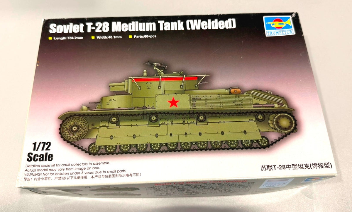 Trumpeter Soviet T-28 Medium Tank (Welded) 1:72 Scale Model Kit #07250