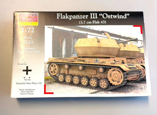 MACO 7210 Flakpanzer III Ostwind 3.7cm Flak 43 1/72 Scale Plastic Model Kit WWII