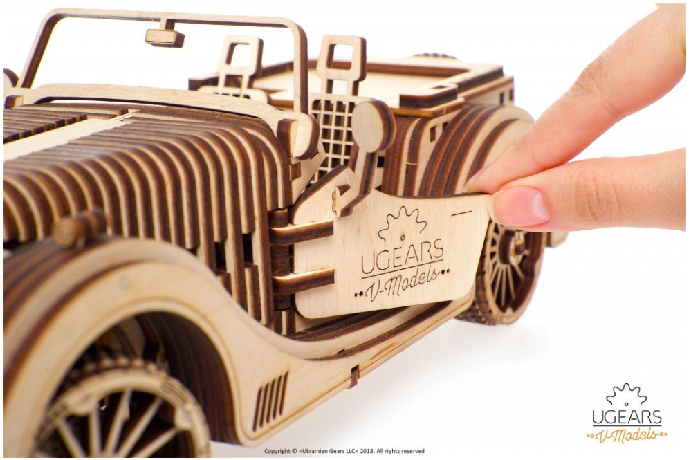 UGears Roadster VM-01 Wooden 3D Puzzle, Model 70052