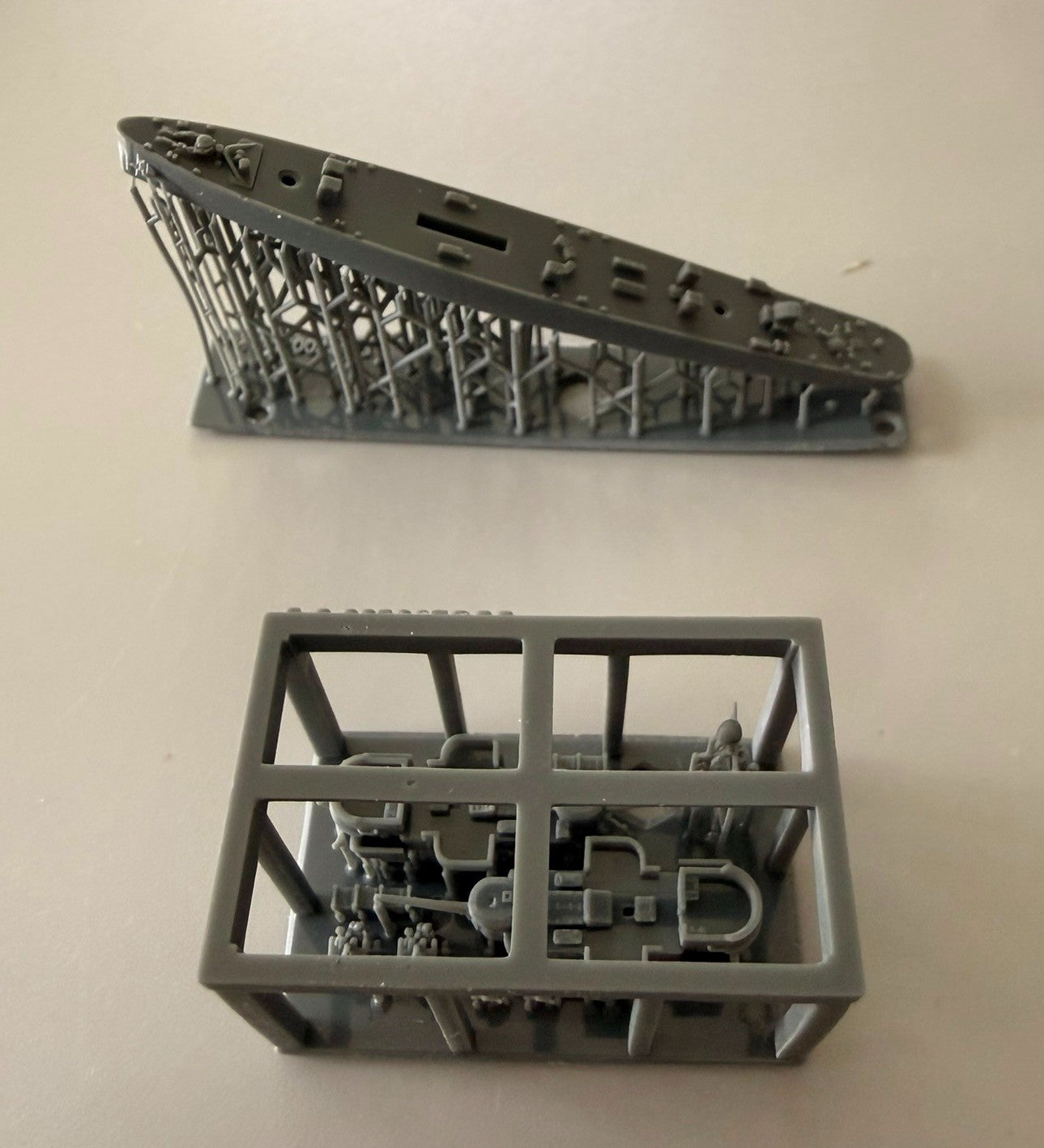 1/700 3D Printed Warship Model Detail Parts with Display Case.