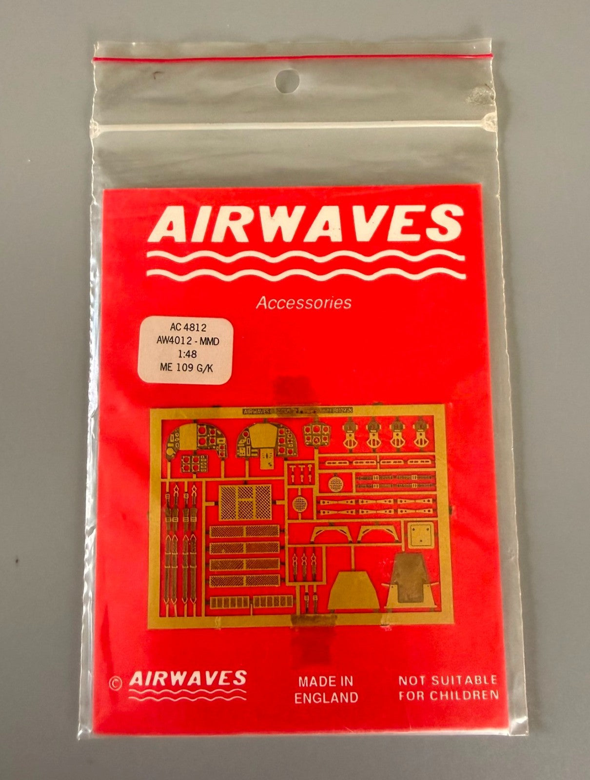 Airwaves 1/48 Messerschmitt Me 109G/K Photo Etch Accessories Set AC4812.