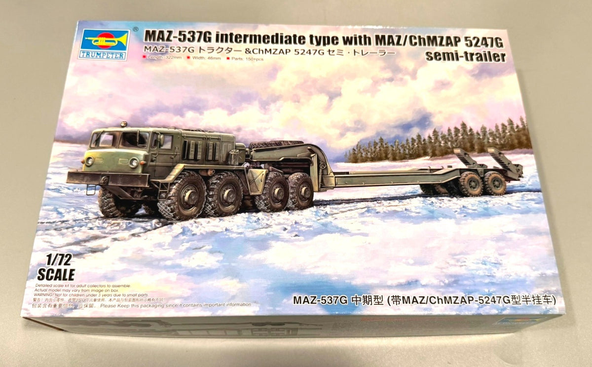 Trumpeter MAZ-537G Intermediate Type with MAZ/ChMZAP 5247G Semi-Trailer 1:72.