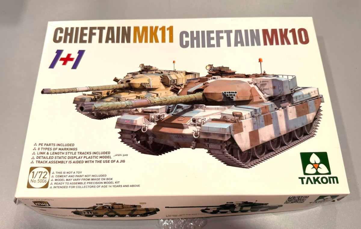 TAKOM 6006 Chieftain MK11 MK10 1+1 British Tanks 1/72 Scale Model Kit