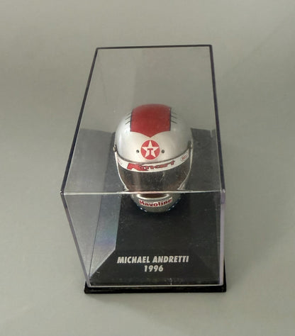 Paul's Model Art Minichamps Michael Andretti 1996 Kmart Texaco Havoline Helmet 1:8 Scale Display