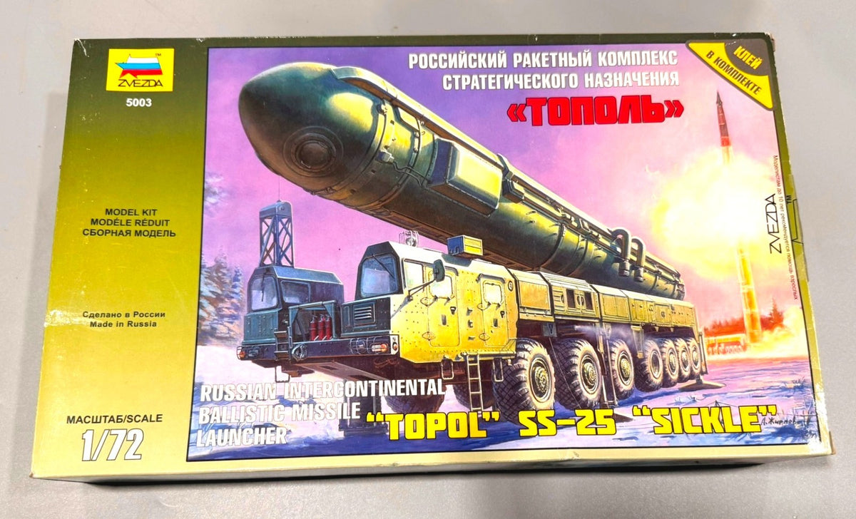 ZVEZDA 5003 TOPOL RS-12M SICKLE RUSSIAN MISSILE LAUNCHER 1/72 SCALE MODEL KIT