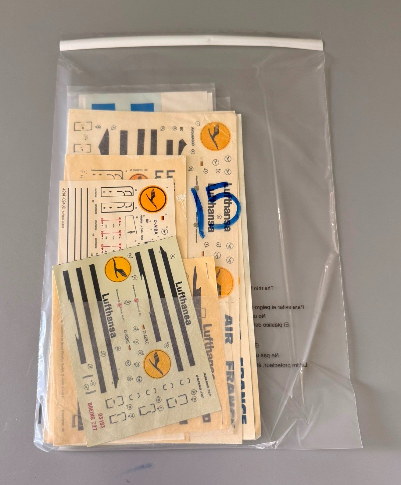 Vintage Plastic Model Kit Decal Sheets Lot of 10 Assorted. #15