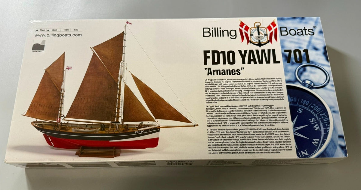 Billing Boats BB701 Arnanes FD10 Yawl 1:50 Scale Wooden Model Ship Kit
