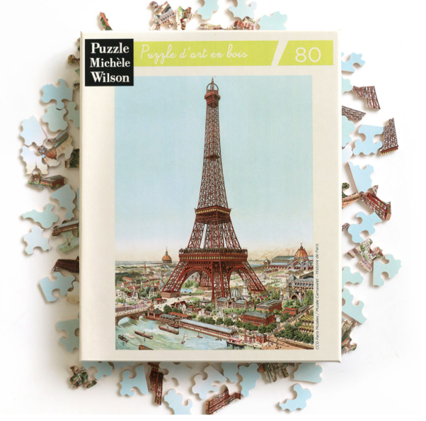 Puzzle Michele Wilson The Eiffel Tower by Louis Tauzin 80 Pieces Wooden Puzzle - A1011-80