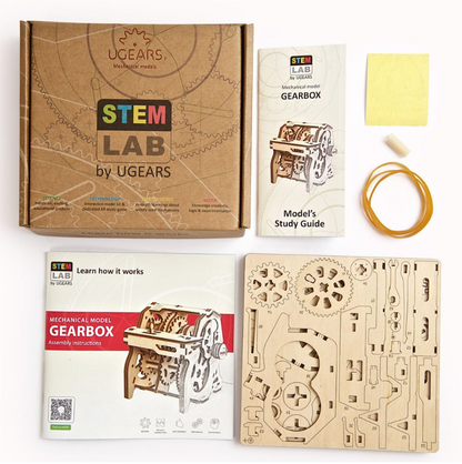 UGears STEM Lab Gearbox Wooden 3D Puzzle, Model 70131