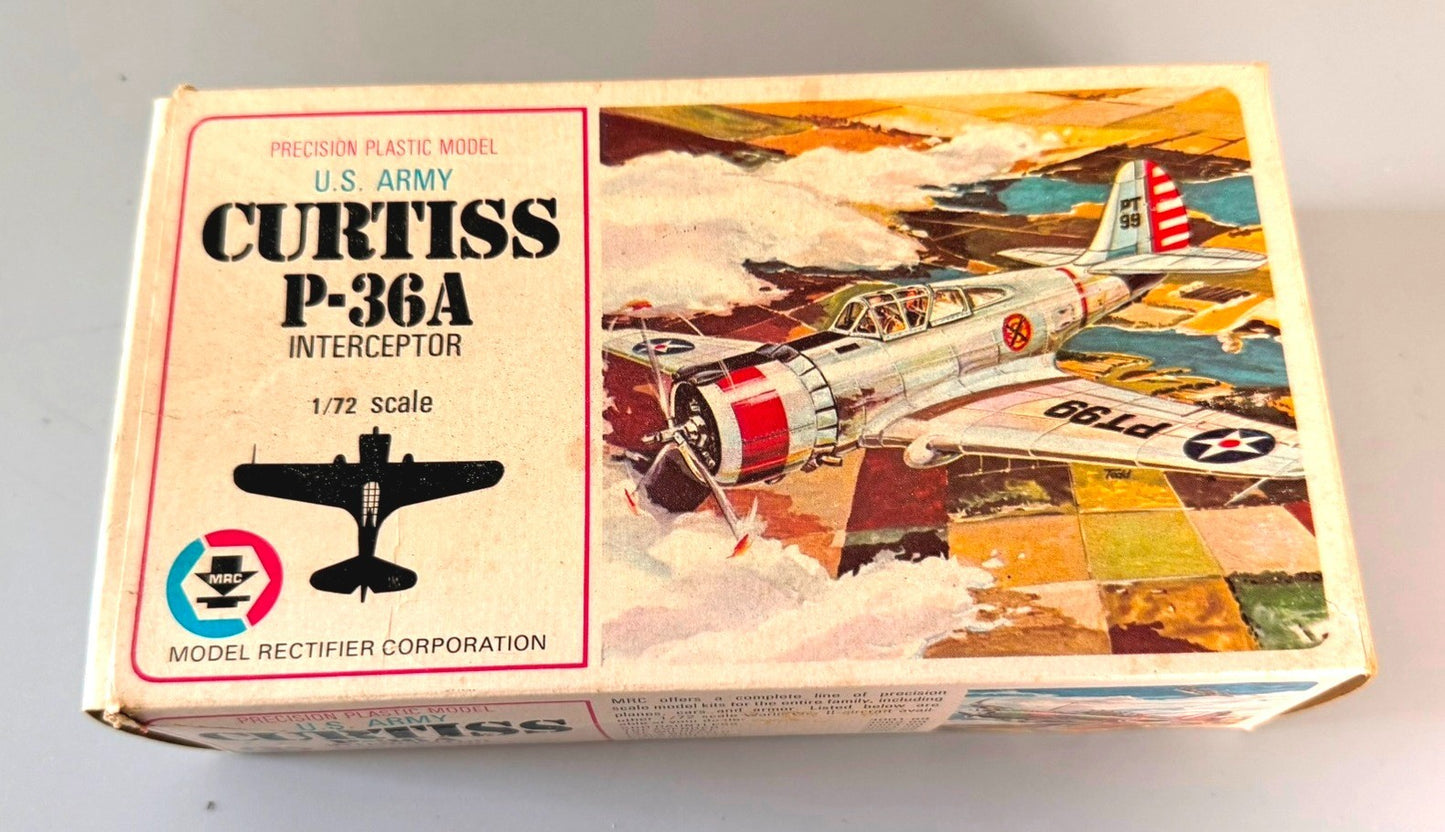 MRC Curtiss P-36A Interceptor 1/72 U.S. Army Vintage Plastic Model Kit