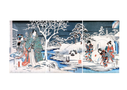 Puzzle Michele Wilson The Snowy Garden by Kunisada 1200 Pieces Wooden Puzzle - A1053-1200