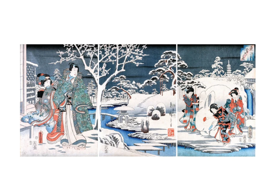 Puzzle Michele Wilson The Snowy Garden by Kunisada 1200 Pieces Wooden Puzzle - A1053-1200