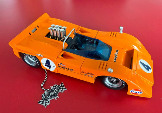 GMP. 12021. BRUCE McLAREN. McLAREN M8A. 1/18 SCALE.