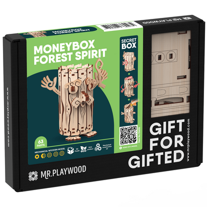 Mr.Playwood Forest Spirit "Moneybox" Mechanical Wooden Model
