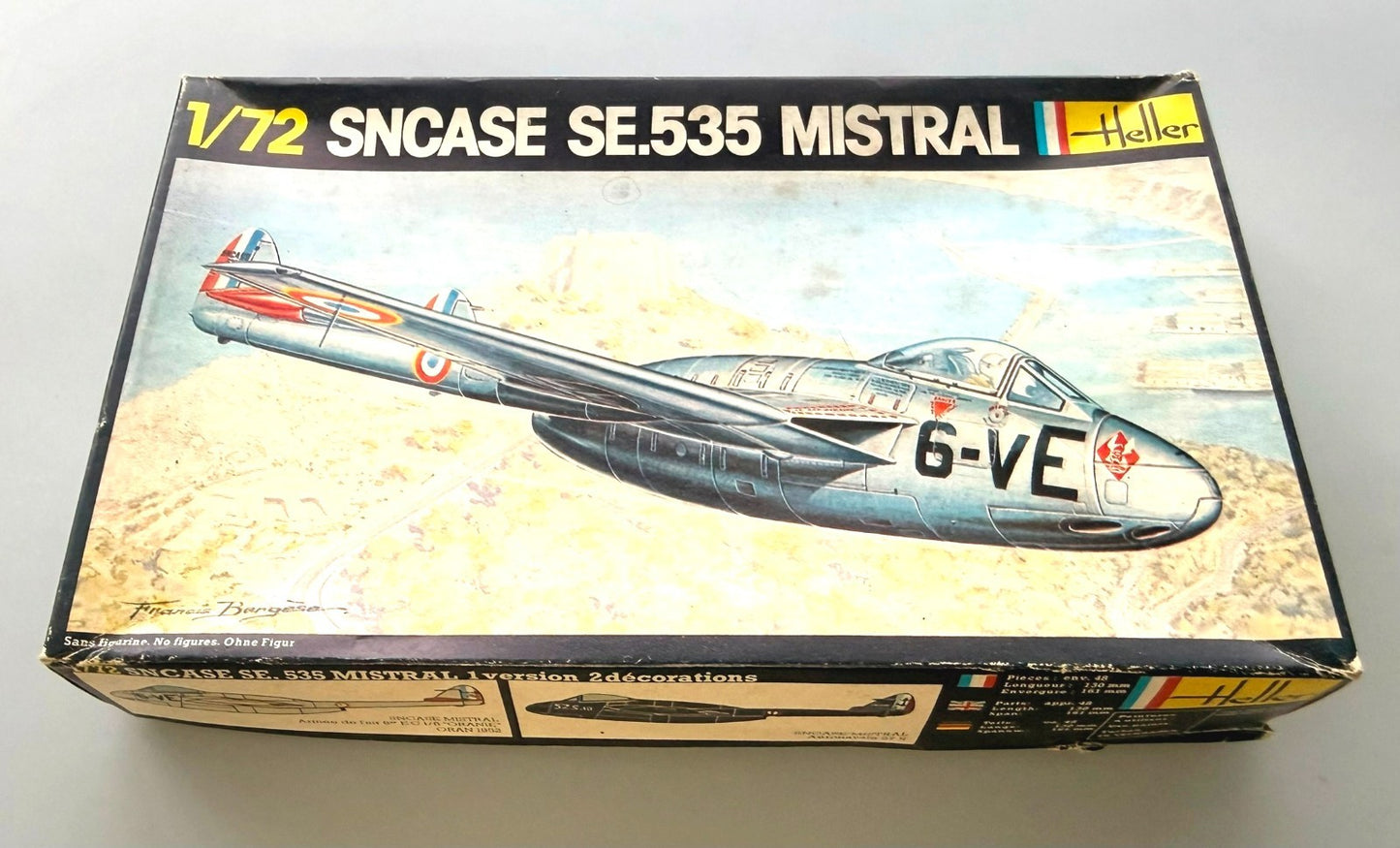 Heller SNCASE SE.535 Mistral No. 221 1/72 Scale Aircraft Model Kit Vintage