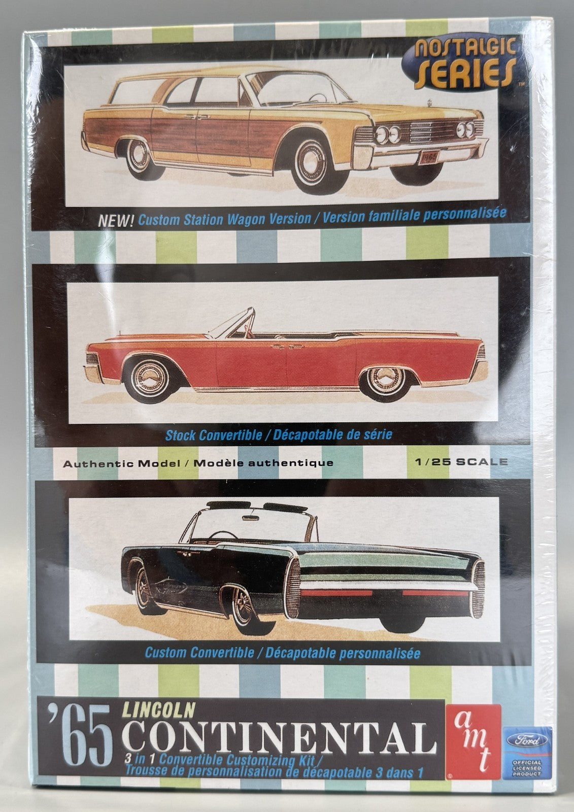 AMT 38402 1965 Lincoln Continental 3-in-1 1:25 Scale Model Kit Sealed