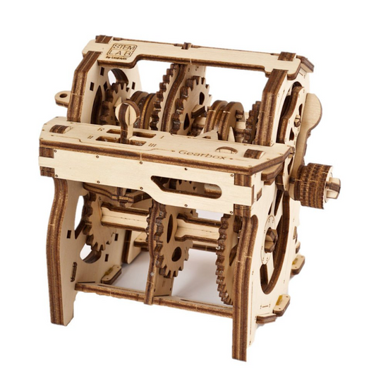 UGears STEM Lab Gearbox Wooden 3D Puzzle, Model 70131