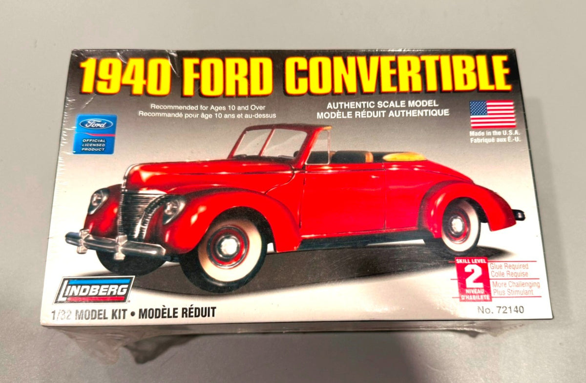 Lindberg 1940 Ford Convertible 1/32 Model Kit Skill Level 2 Kit No. 2140