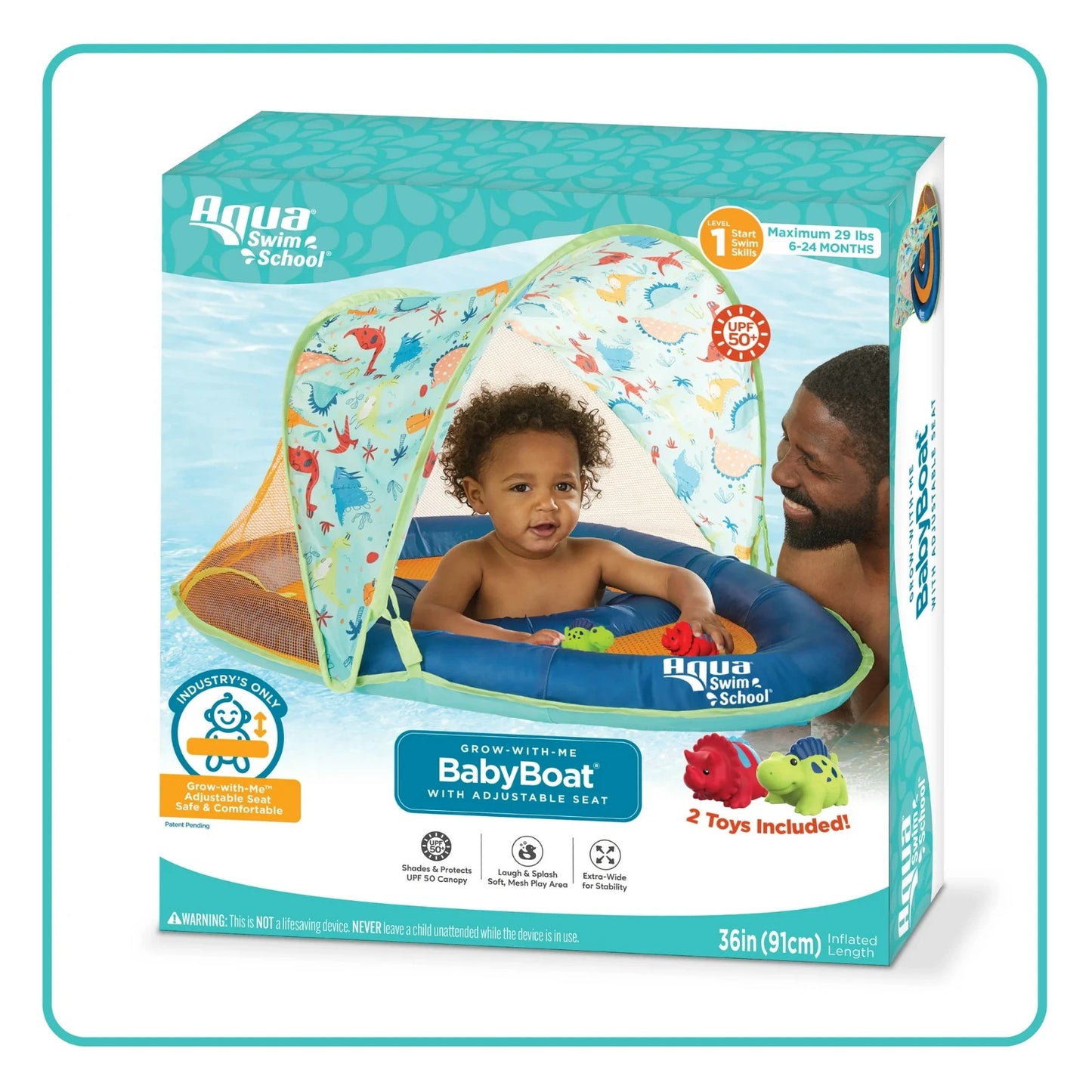 Swim School Grow-with-Me Baby Boat with Adjustable Seat Child's Pool Toy