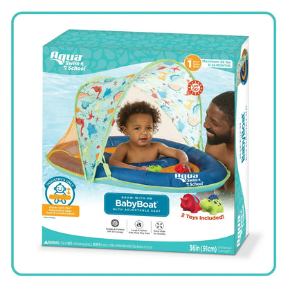 Swim School Grow-with-Me Baby Boat with Adjustable Seat Child's Pool Toy