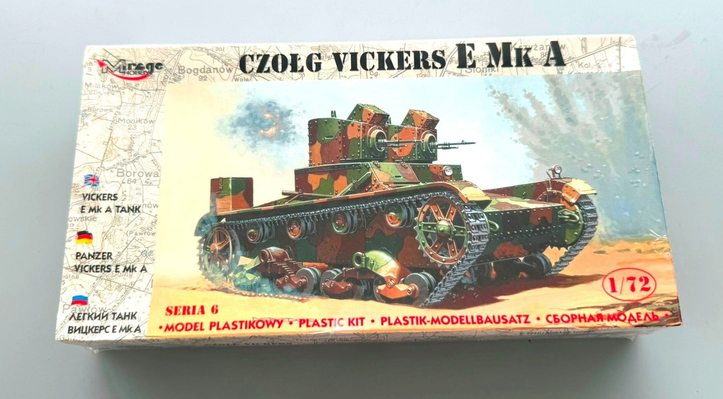 Mirage Hobby Vickers E Mk A Tank 1/72 Plastic Model Kit MG72603 Sealed