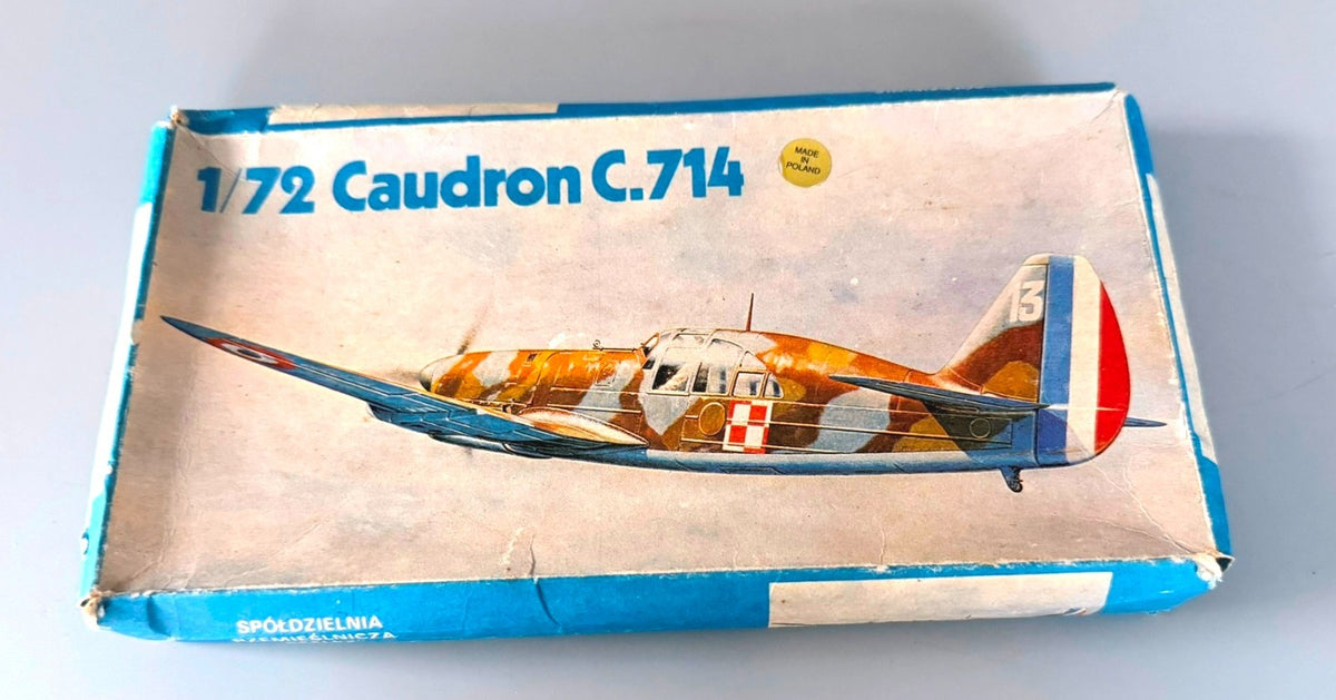 Vintage Polish Caudron C.714 1/72 Scale WWII Fighter Aircraft Model Kit Poland
