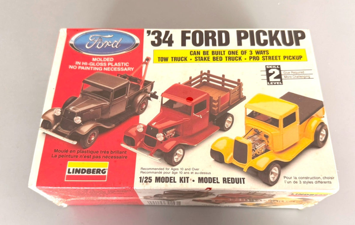 Lindberg 1934 Ford Pickup 1/25 Model Kit 3-in-1 Tow Stake Bed Pro Street #72157