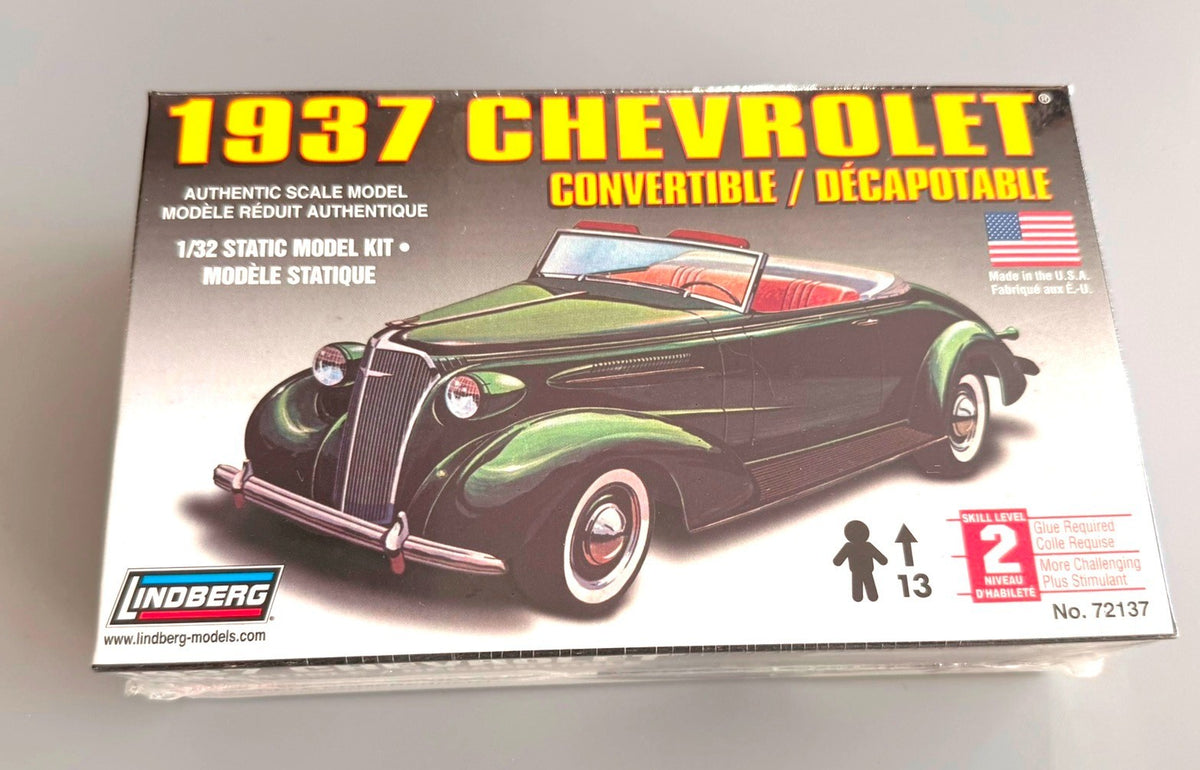LINDBERG. 72137. 1937 CHEVROLET CONVERTIBLE. 1/32 SCALE.