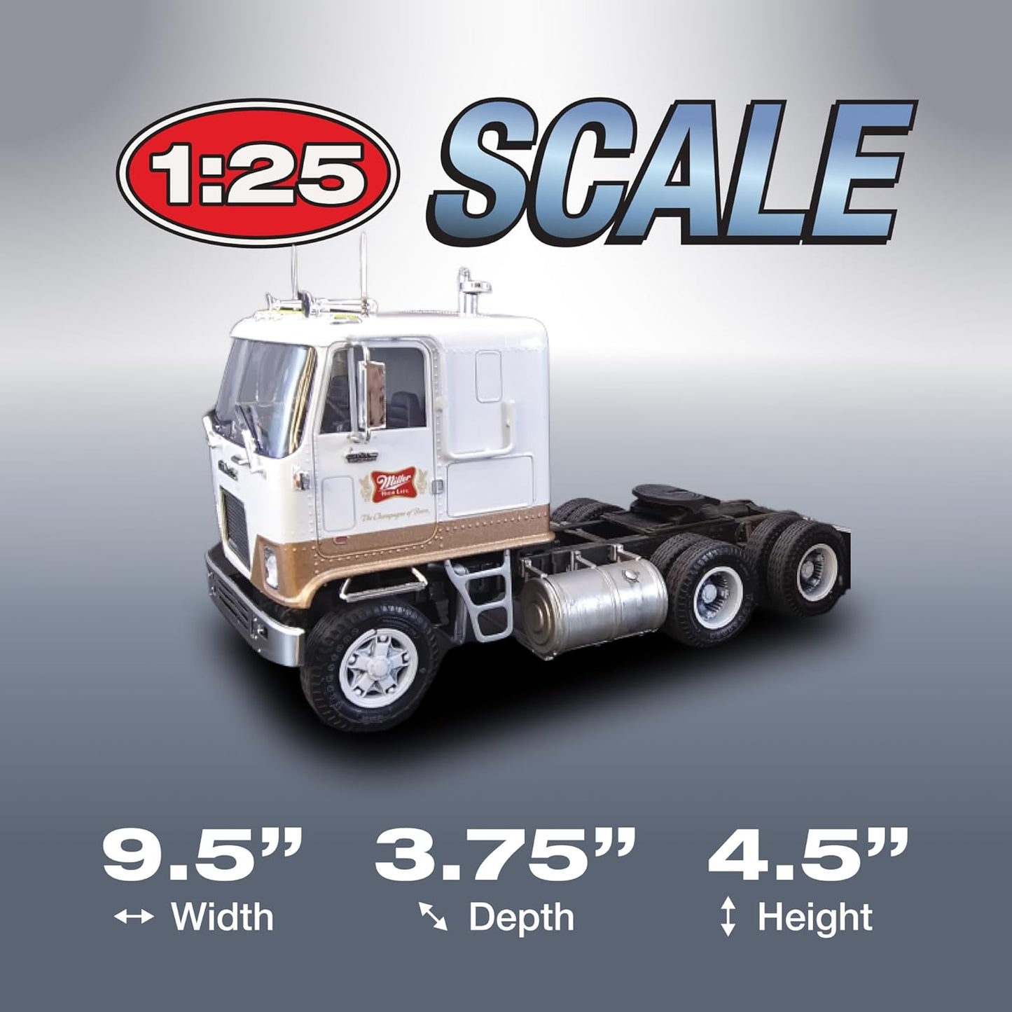 AMT GMC Astro 95 Semi Tractor "Miller Brewing" Plastic Model Kit 1:25 Scale