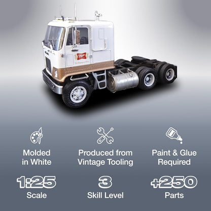 AMT GMC Astro 95 Semi Tractor "Miller Brewing" Plastic Model Kit 1:25 Scale