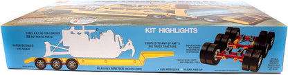 AMT Lowboy Trailer and Caterpillar Bulldozer Model Kit 1:25 Scale