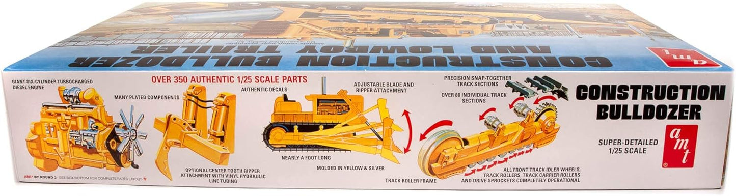 AMT Lowboy Trailer and Caterpillar Bulldozer Model Kit 1:25 Scale