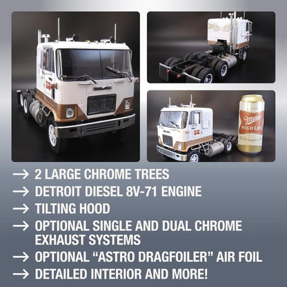 AMT GMC Astro 95 Semi Tractor "Miller Brewing" Plastic Model Kit 1:25 Scale